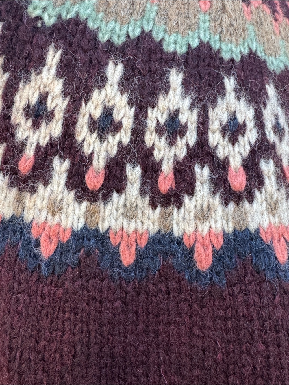 TOAST Alpaca Cotton Wool Patterned Yoke Fair Isle Sweater Size M - Picture 6 of 13